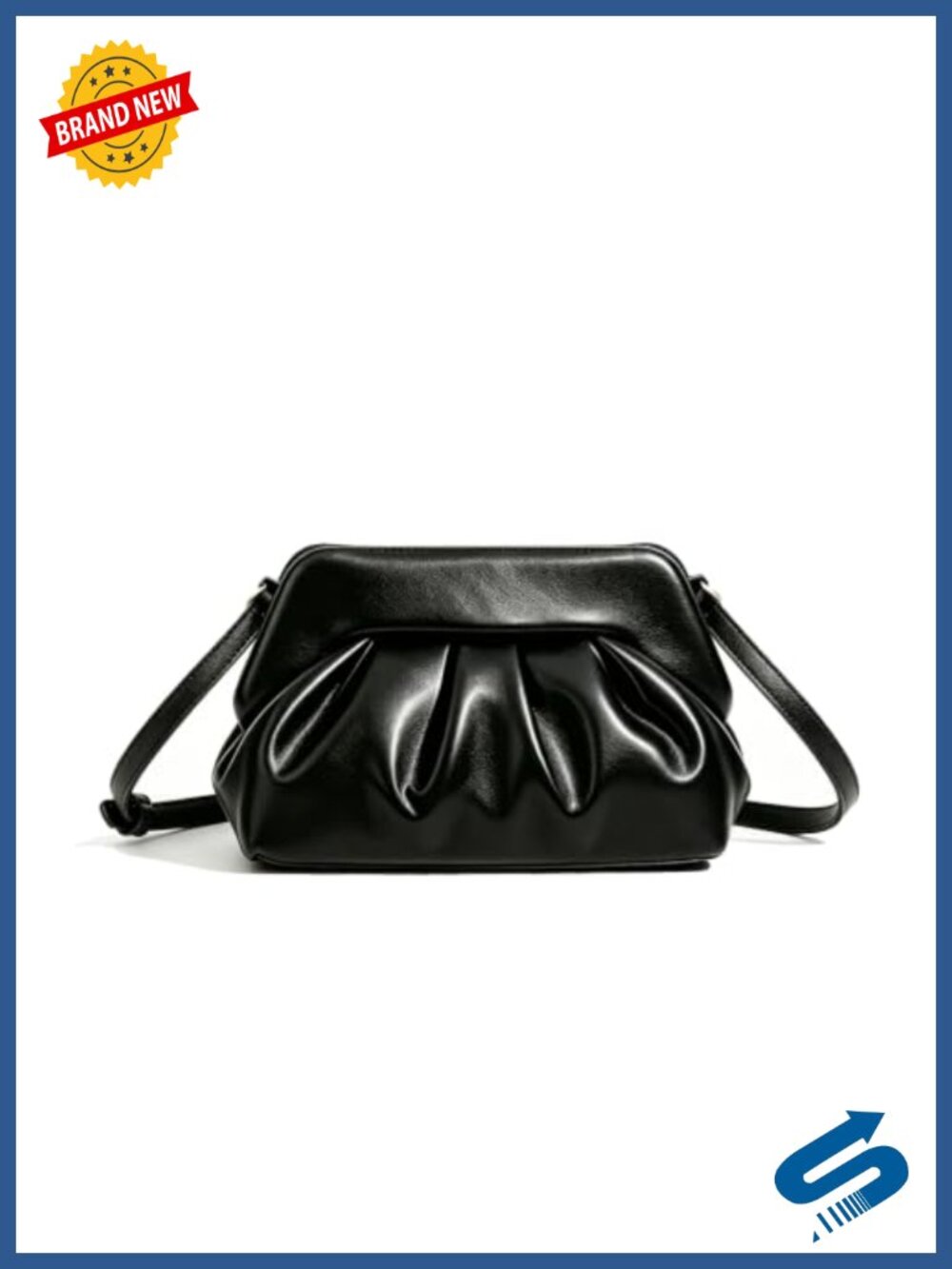 Pleated Clutch Purse Vegan Faux Leather Evening Bag for Galas Proms Cocktail
